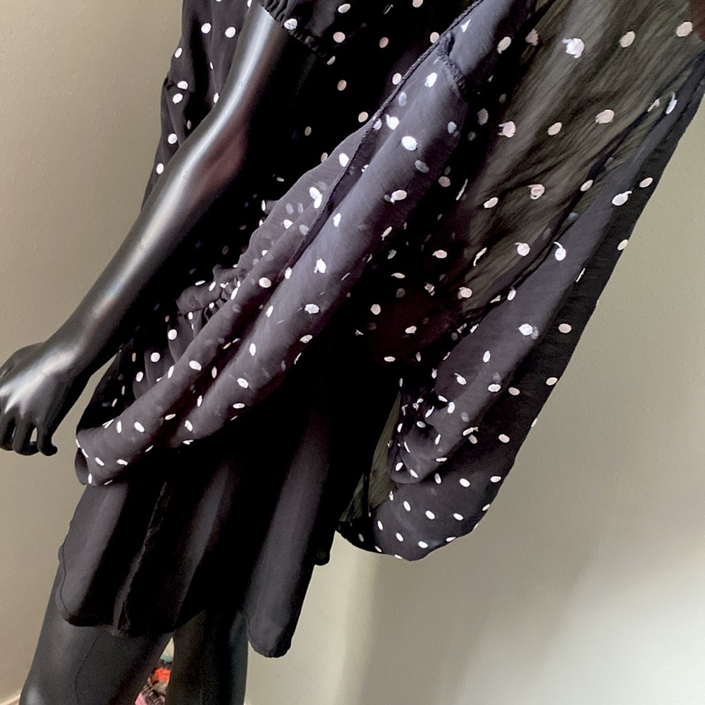 Altar'd State Black and White Sheer Polka Dot Dress - Picture 8 of 13